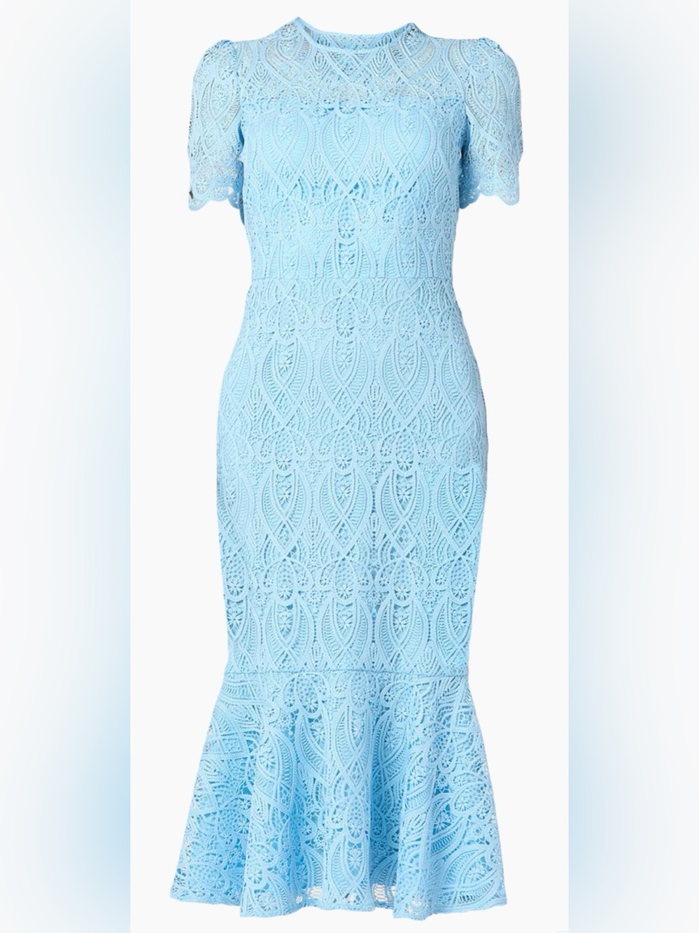 Shoshanna Light Sky Blue Lace Mermaid Dress